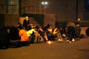Tibetan students hold vigil