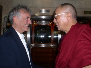 Elie Wiesel greeting His Holiness the Dalai Lama