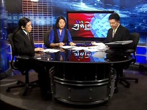 ICT’s Rinchen Tashi on VOA news show. [Voice of America Studio, Washington, DC]