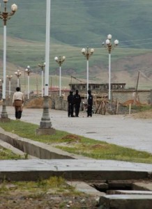 Masked police in Lithang