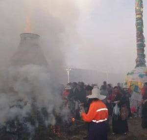 Tibetans celebrate at the Barkhor