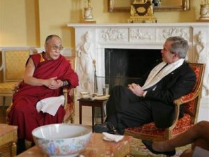 His Holiness the Dalai Lama and President George W. Bush