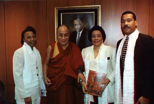 His Holiness the Dalai Lama with Coretta Scott King