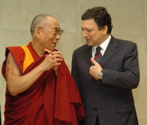Dalai Lama and Jose Manuel Barroso
