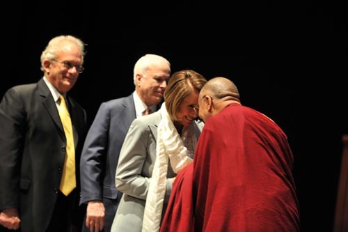 Speaker Pelosi greets the Dalai Lama