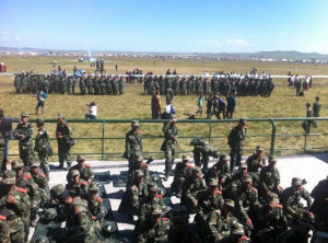armed forces at the Machu horse festival 