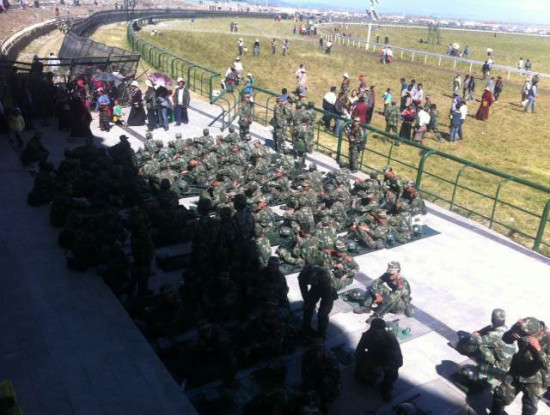 armed forces at the Machu horse festival 