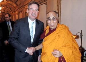 His Holiness the Dalai Lama with Senator Mark Warner