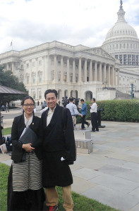 ICT's Tencho Gyatso with Thinley Kelsang on Capitol Hill.