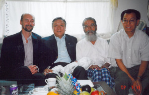 John Ackerly, Lodi Gyari and Bhuchung Tsering with newly released political prisoner Takna Jigme