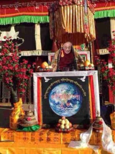 An image of the Dalai Lama is boldly displayed