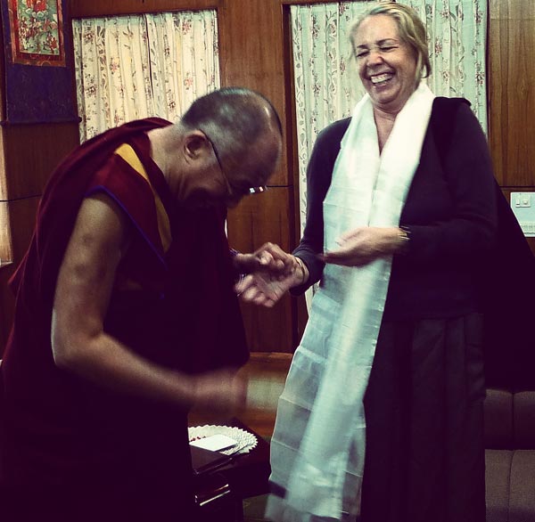 Melissa Mathison with His Holiness the Dalai Lama