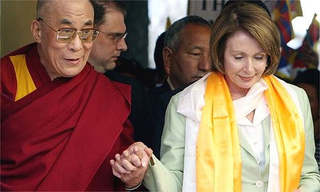 His Holiness the Dalai Lama and Democratic Leader Nancy Pelosi.