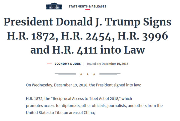 Trump had signed RATA into law