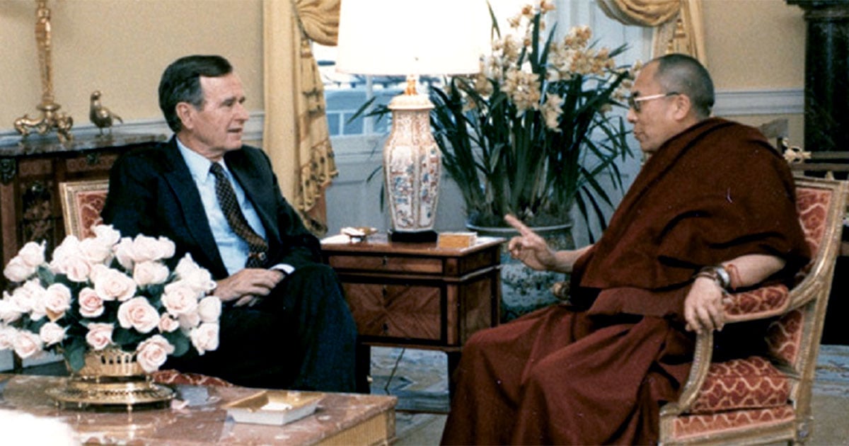 George Bush and Dalai Lama