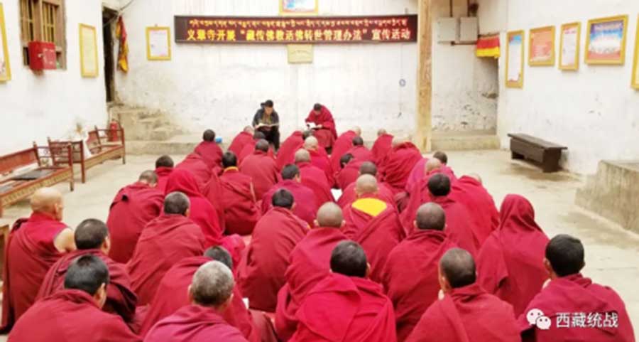 A cadre instructing monks