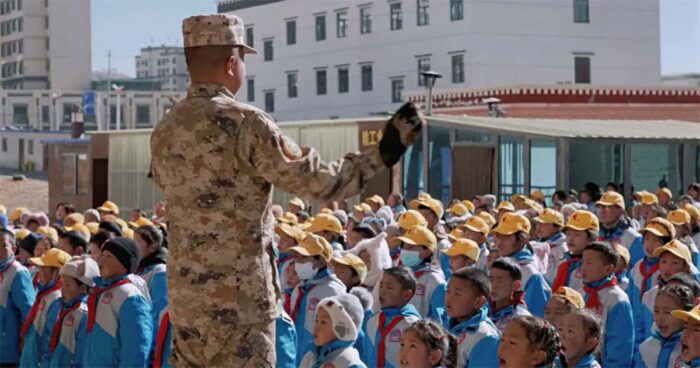A “soldier-teacher” at the third primary school of Sernyi District