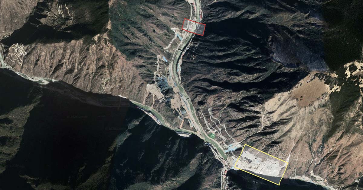 Screenshot of the dam and bridge