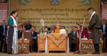 ikyong Penpa Tsering taking his oath of office