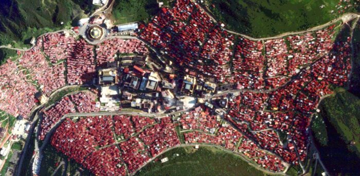 Planet Labs satellite imagery of Larung Gar